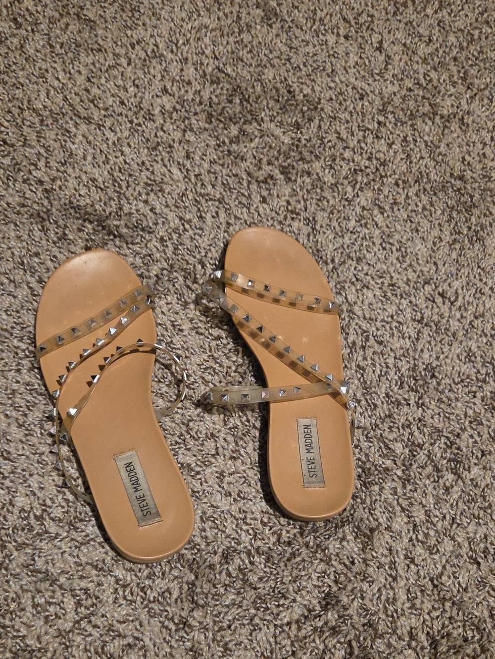 Steve Madden Studded Clear Strap Sandals